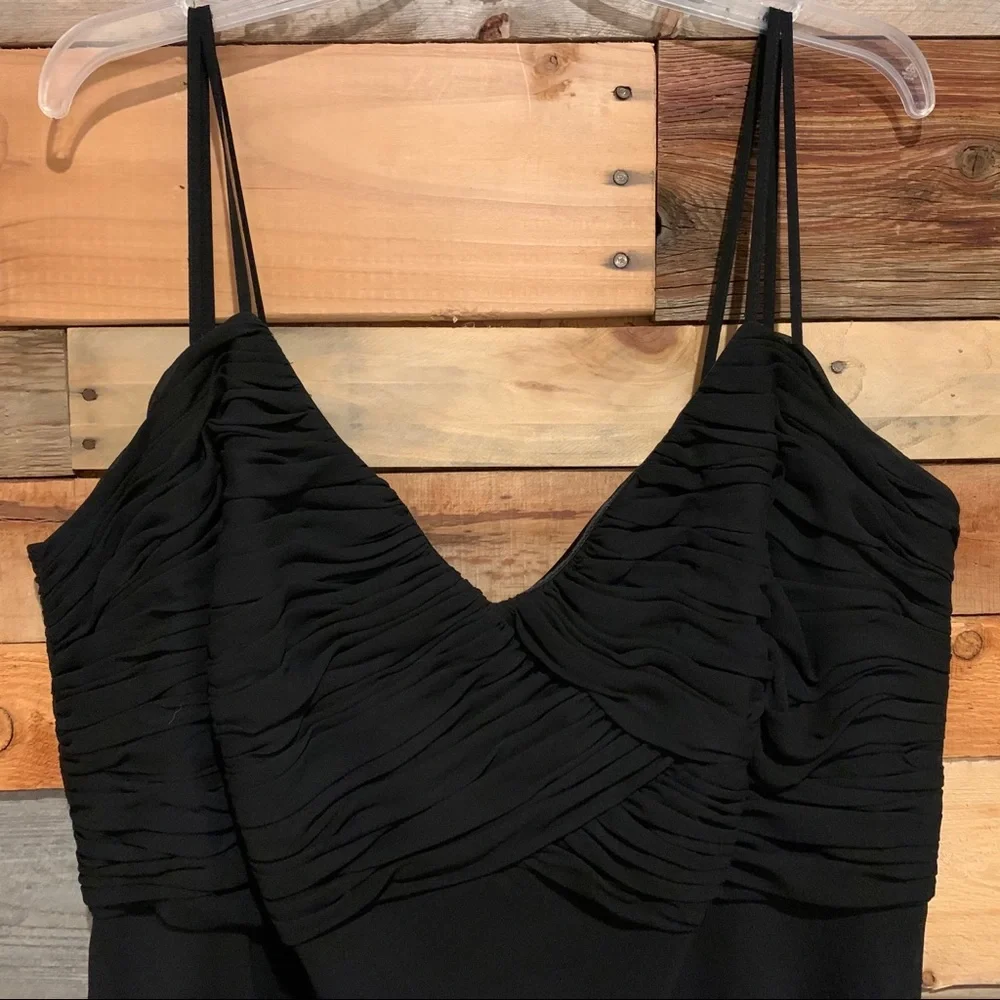 Carmen Marc Valvo Black Formal Knee Length Spaghetti Strap Gown - Plus Size - Picture 3 of 12